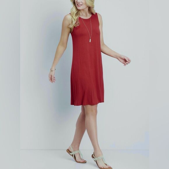 Maurices Summer Sleeveless Burgundy Red Swing Dress Size M - Picture 1 of 11